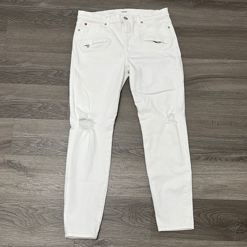 Hudson Women’s Roe MidRise Ankle Super Skinny White Jeans - size 31
